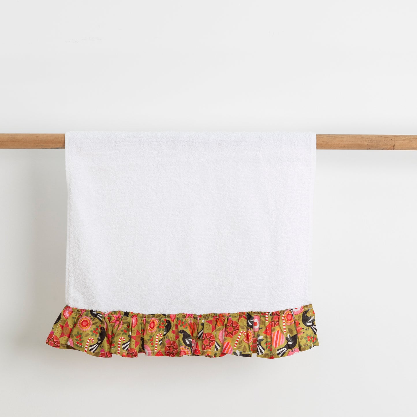 Christmas Fabric Ruffle - Hand- Towel