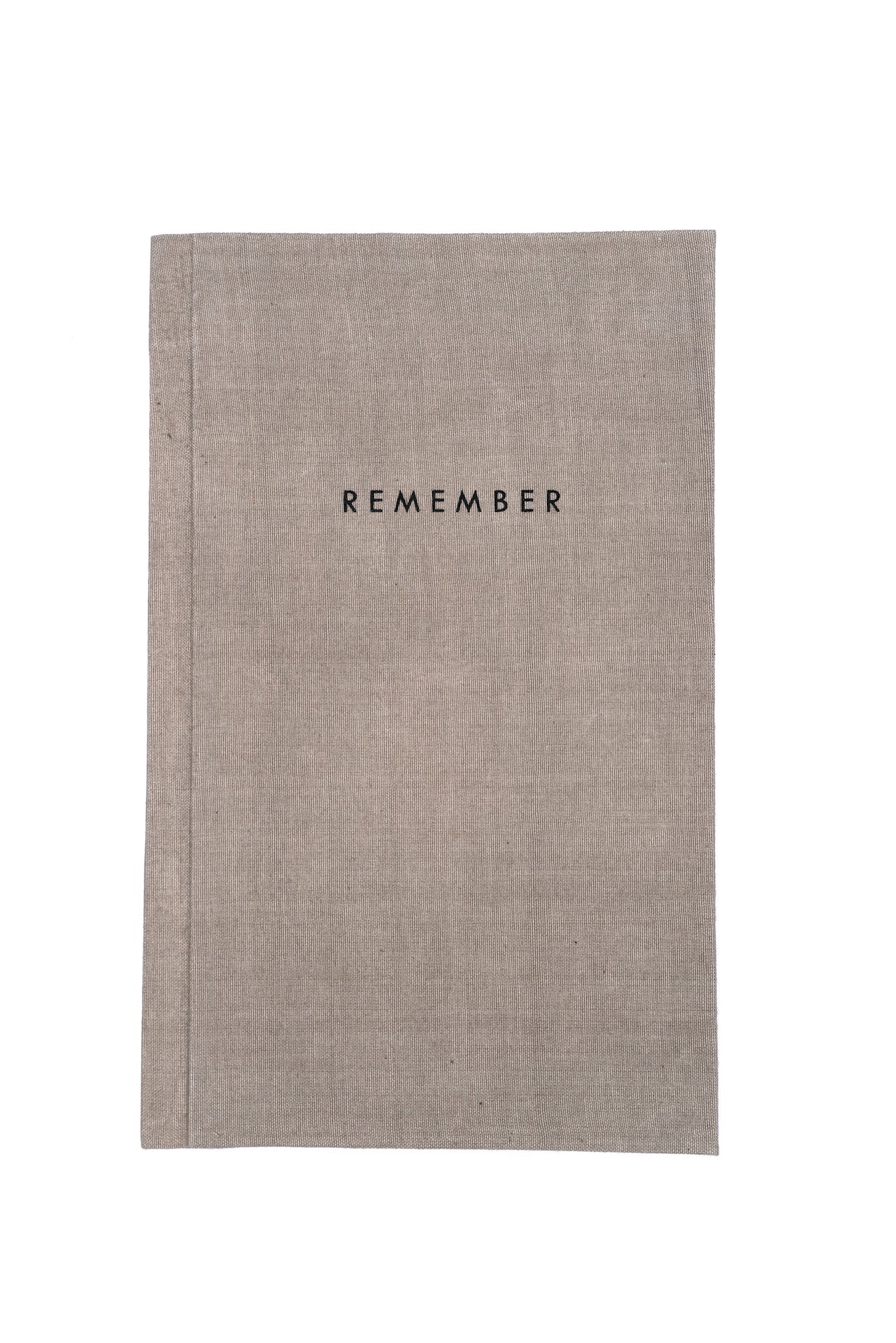 Remember Journal - covered in a stone coloured, recycled linen