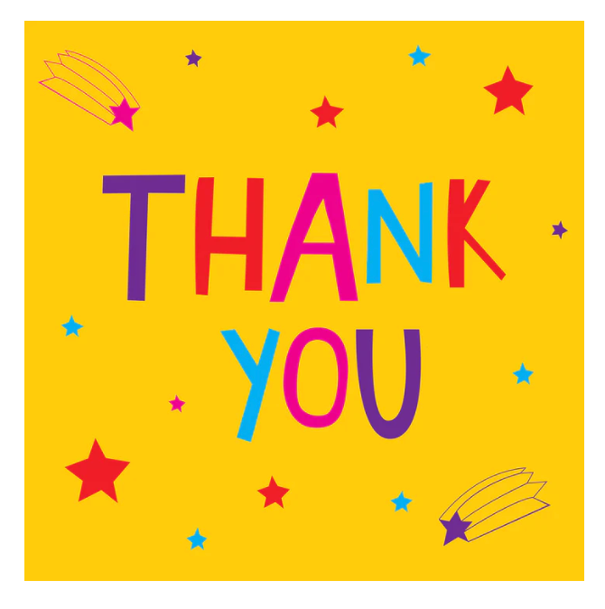 Bright Yellow, Square Thank you Card
