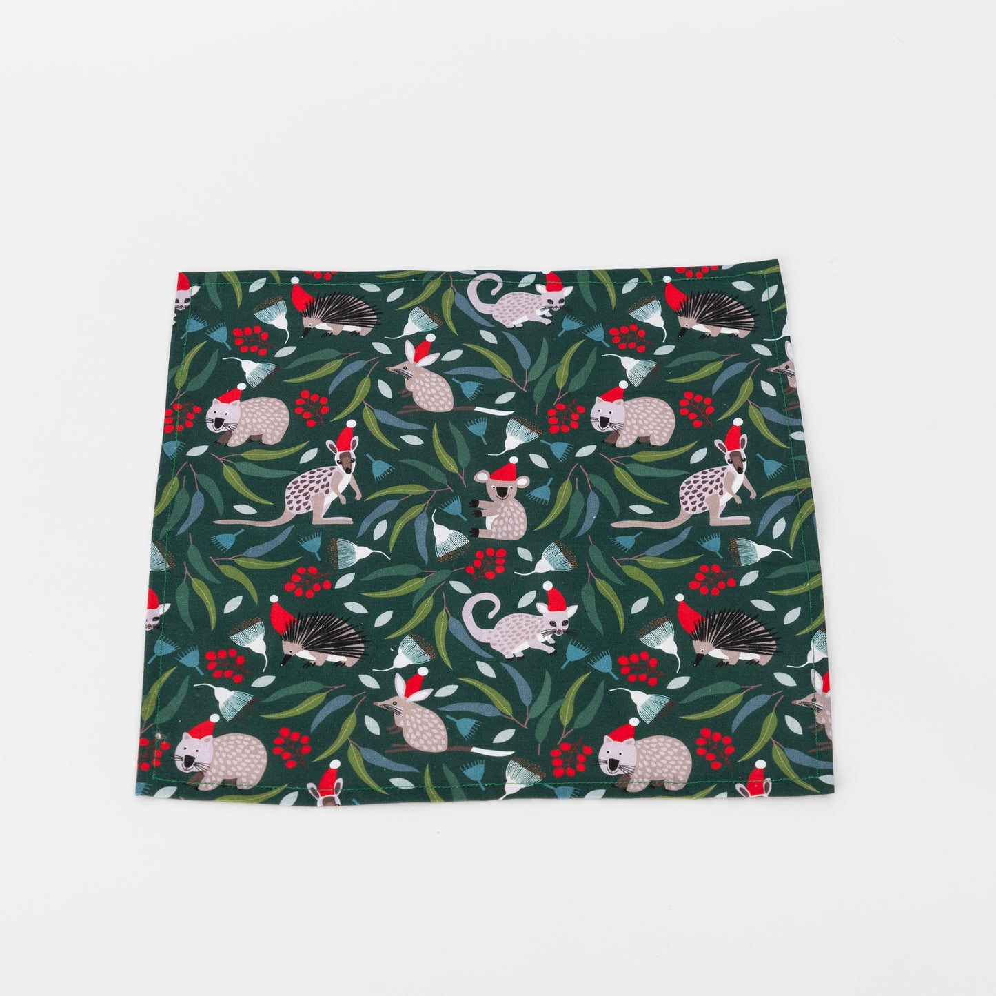 square cotton christmas pocket square - aussie animals