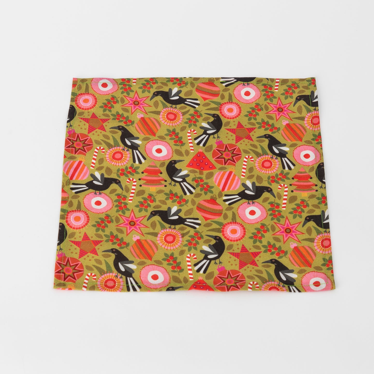 square cotton christmas pocket square - bright birdy