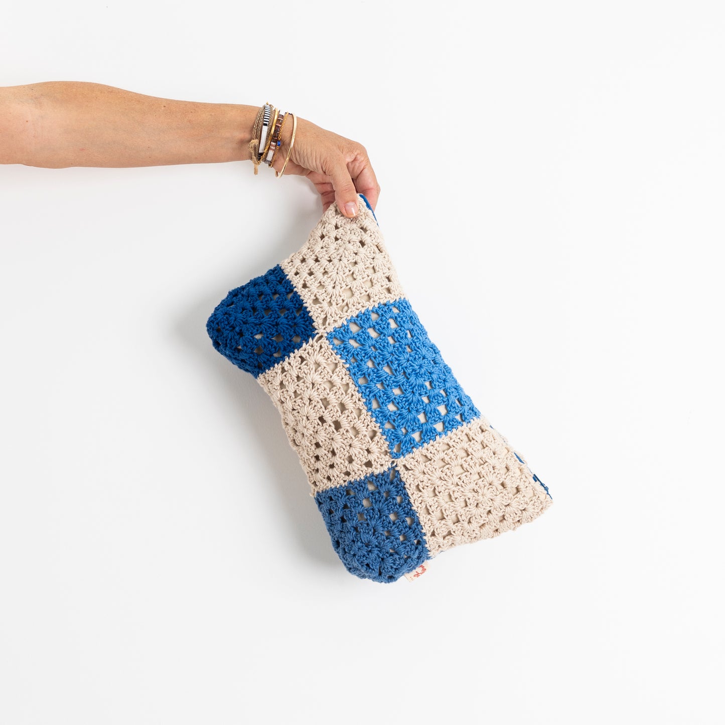 One Off : crochet clutch - repurposed granny blanket