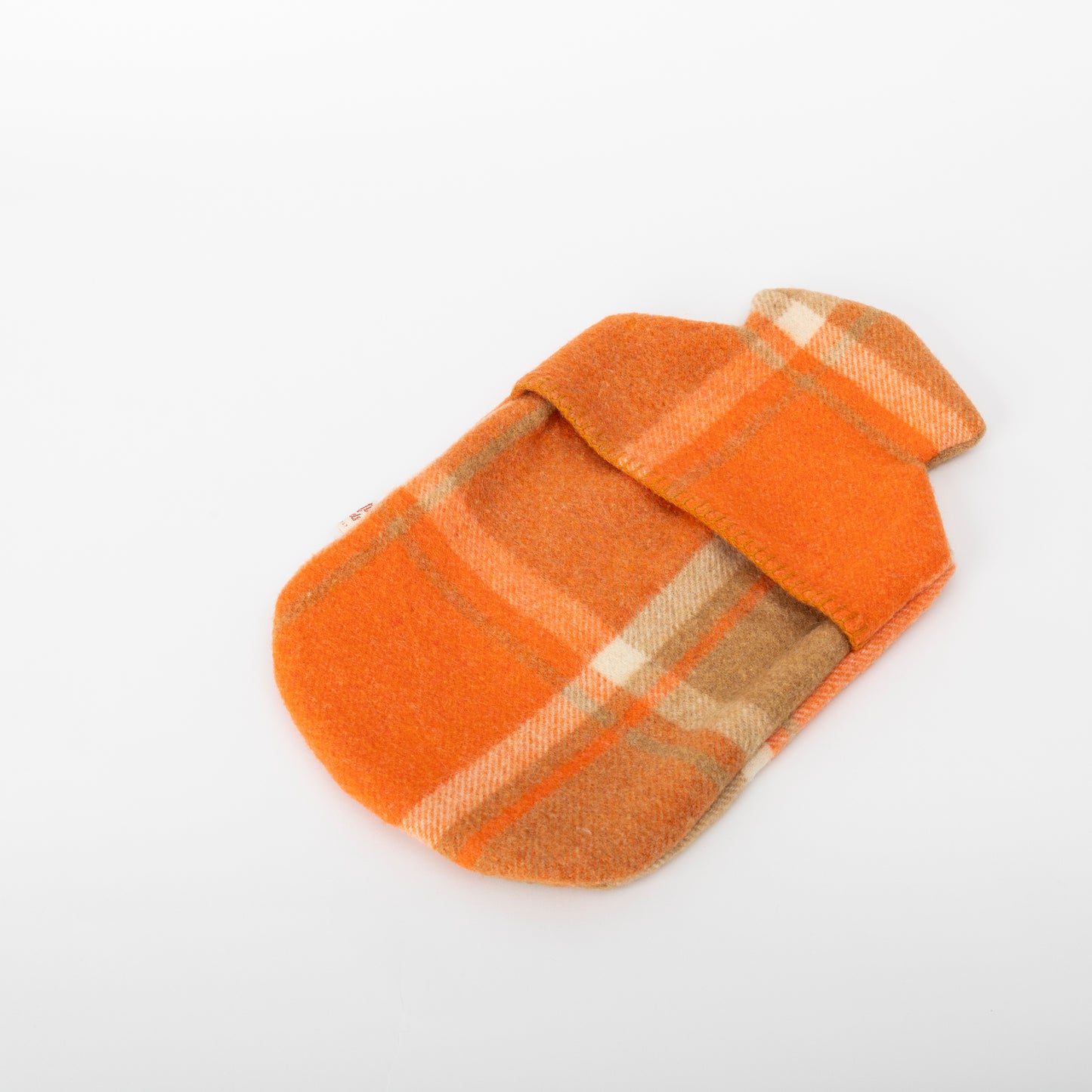 orange woollen hot water bottle cover