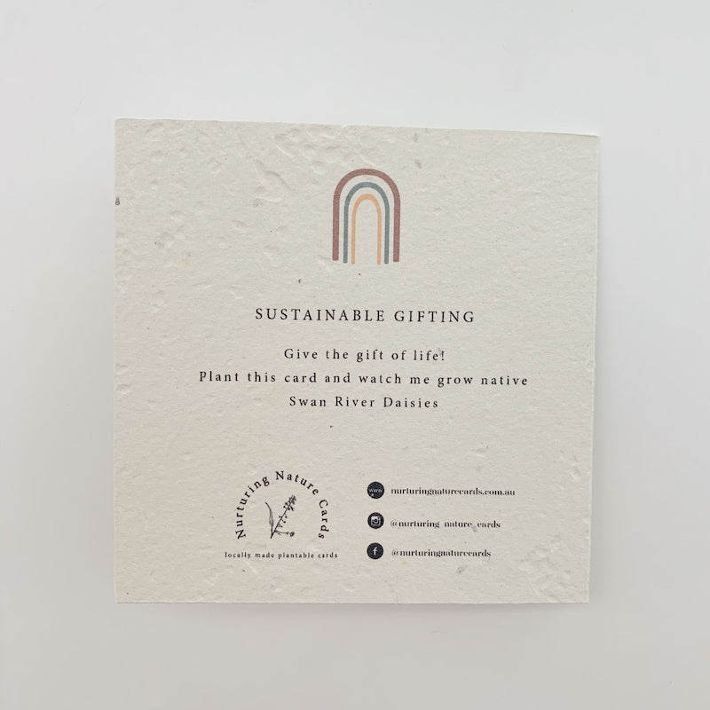 The reverse side of the Plantable Gift Card with instructions.