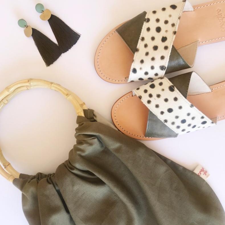 Linen and Bamboo Handle Bags