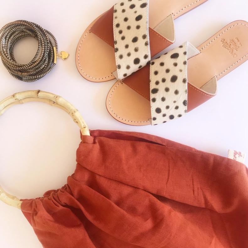 Linen and Bamboo Handle Bags