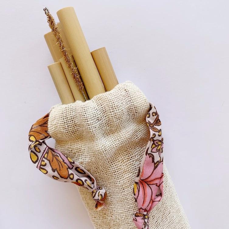 Bamboo Straws w Cleaner