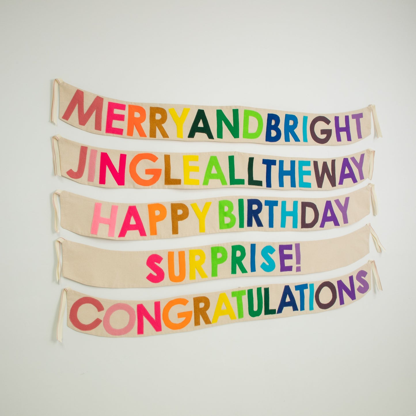 All five versions of the Celebration Banners
