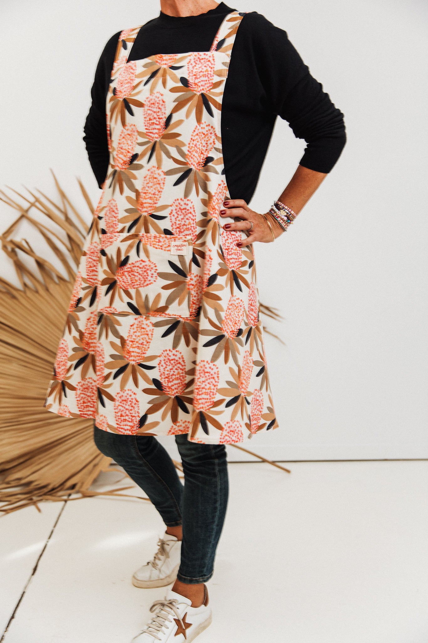 cross back apron - Australian natives
