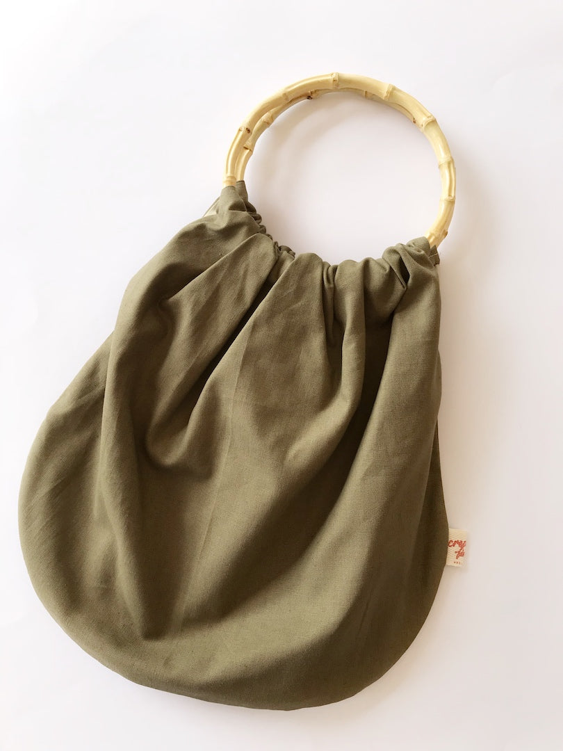Linen and Bamboo Handle Bags