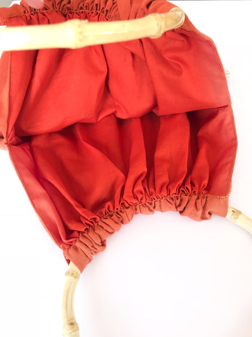 Linen and Bamboo Handle Bags