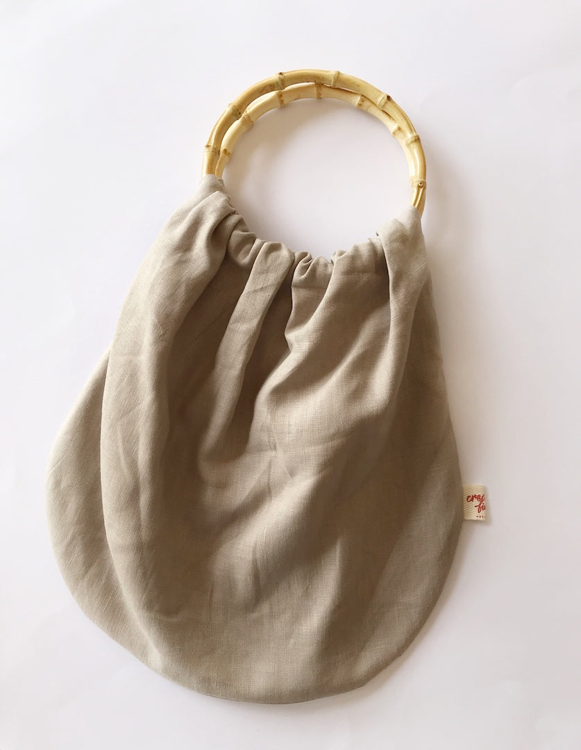 Linen and Bamboo Handle Bags