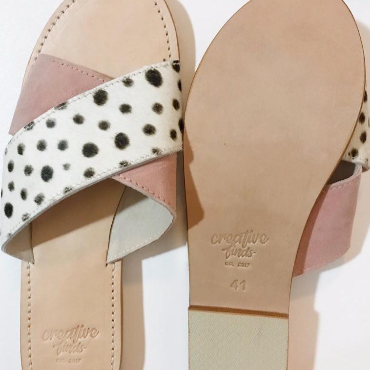 Leather Slides - pink