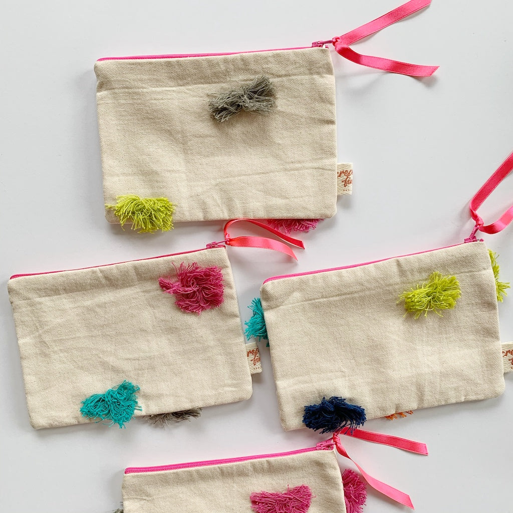 fabric purse with tassels