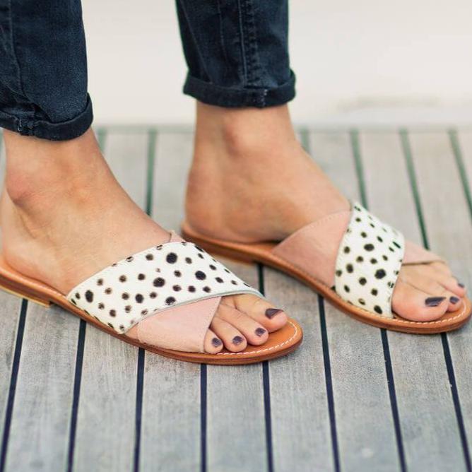 Leather Slides - pink