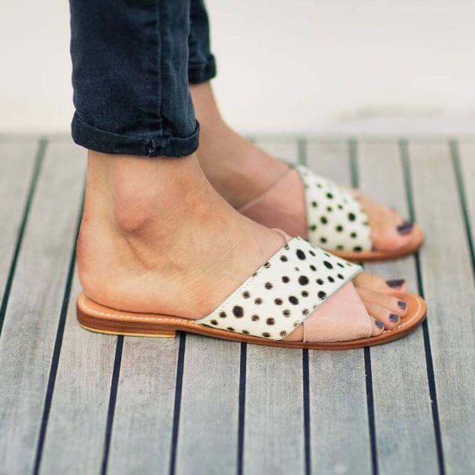 Leather Slides - pink