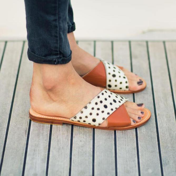 Leather Slides - rust