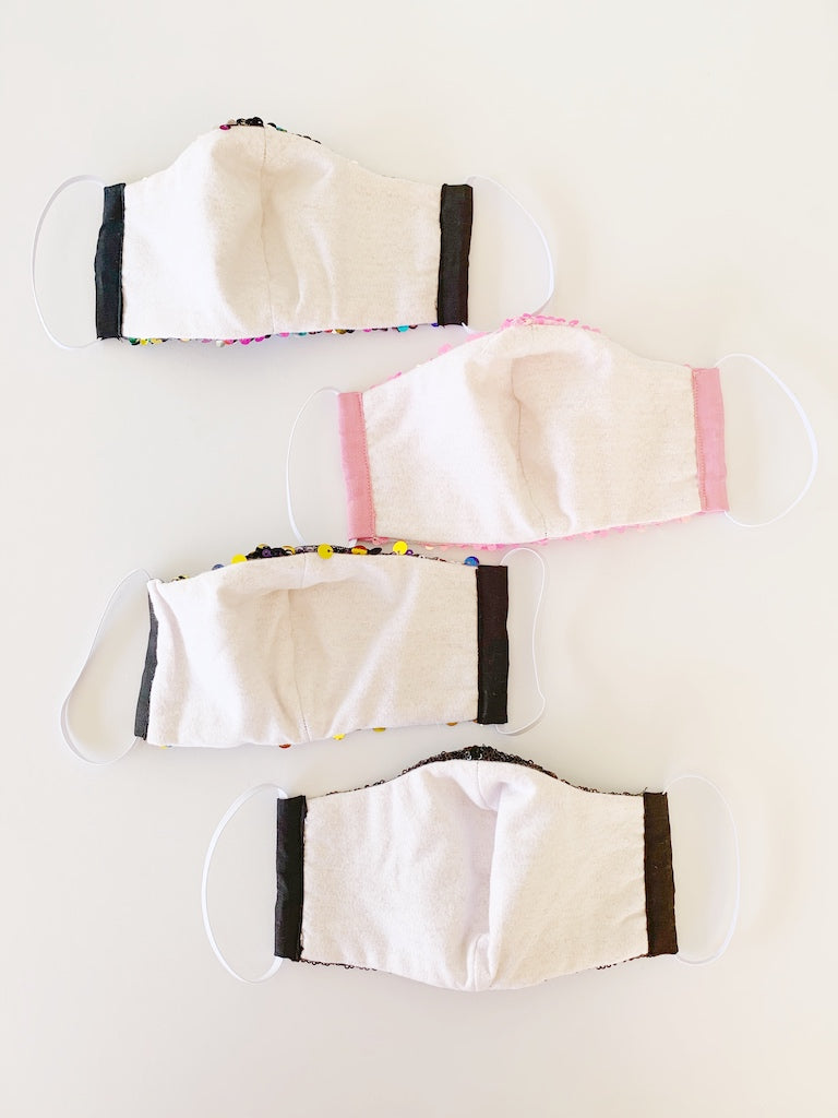 sequin fabric face-masks