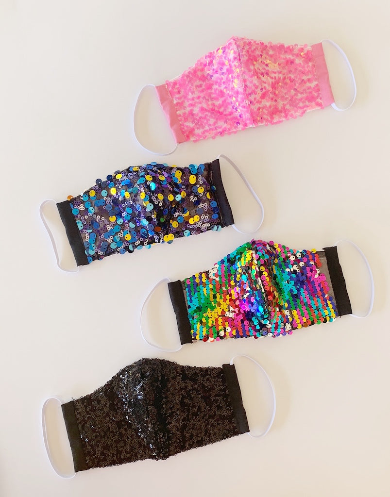 sequin fabric face-masks