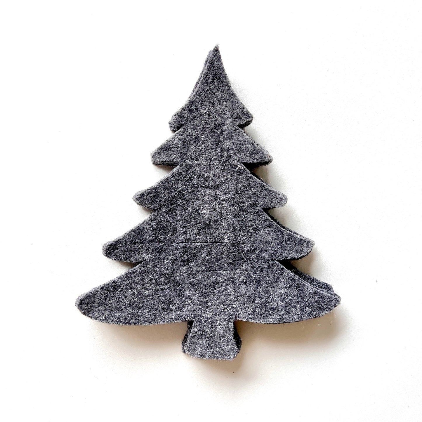 grey felt christmas trees - set four
