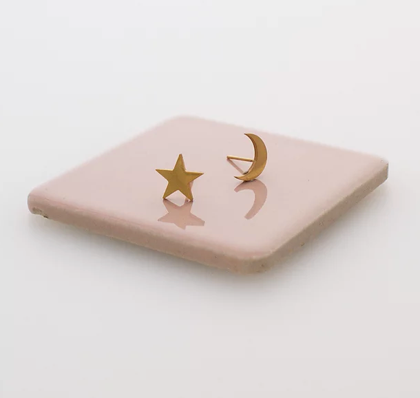 star & moon studs