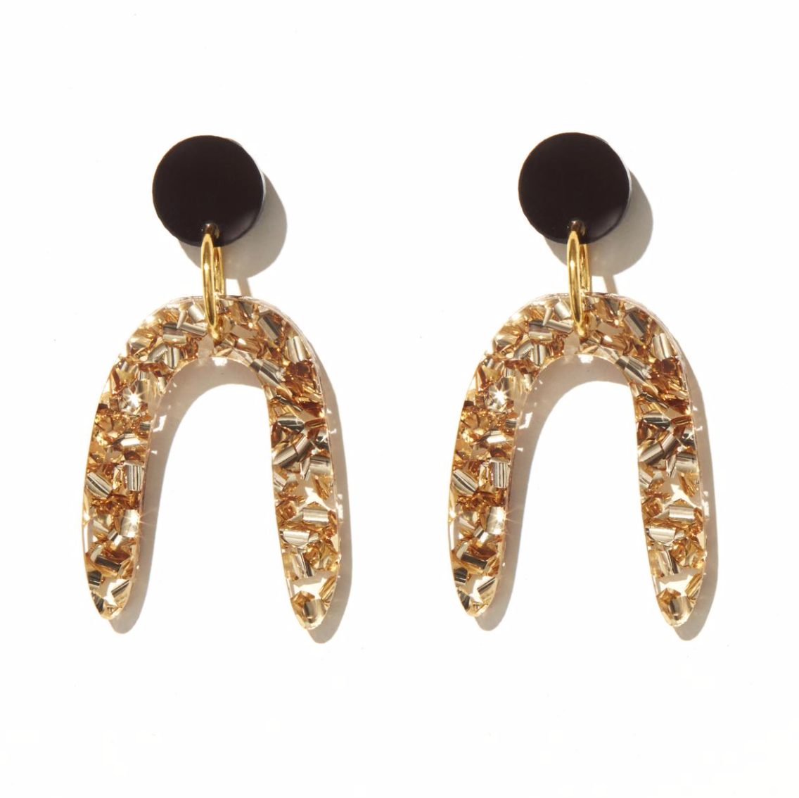 chunky gold glitter earrings