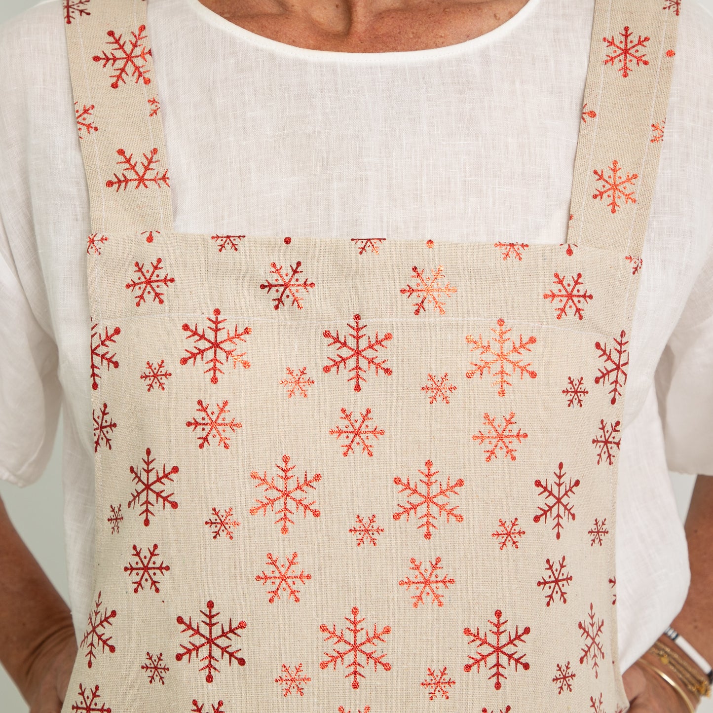 christmas snowflake apron