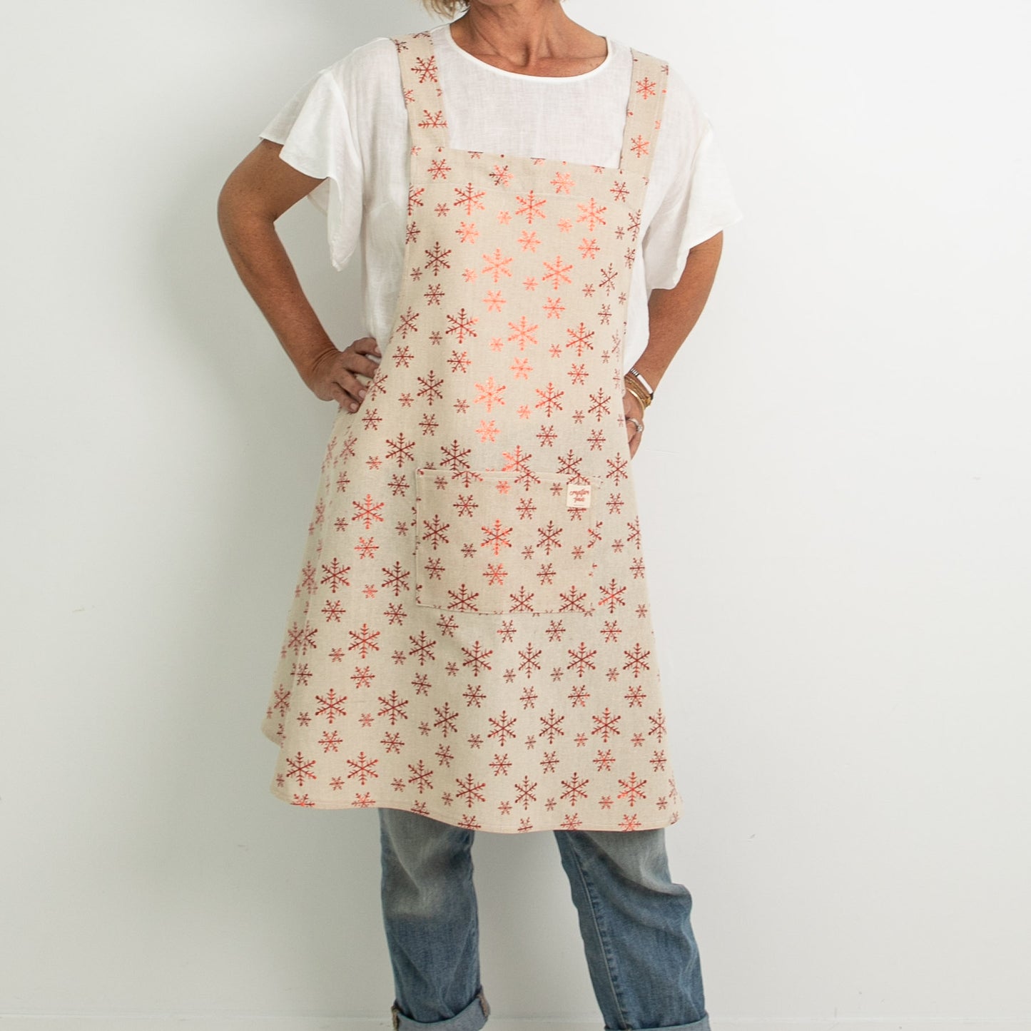 christmas snowflake apron