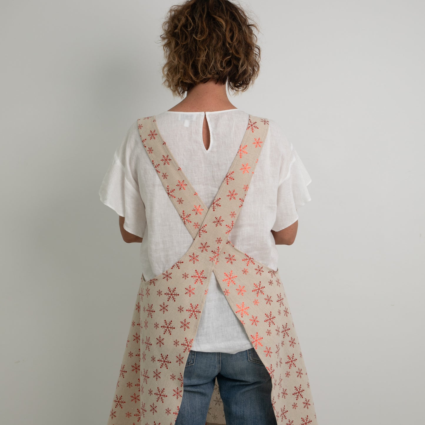 christmas snowflake apron