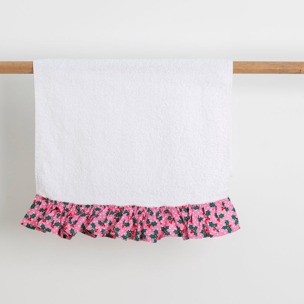 
                  
                    christmas hand towel - pink holly fabric frill
                  
                