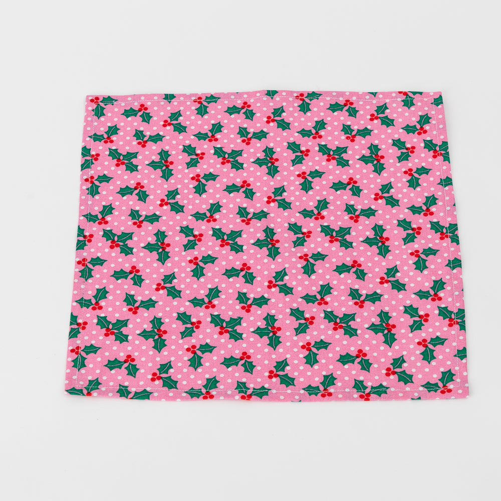 
                  
                    square cotton christmas pocket square - pink holly
                  
                