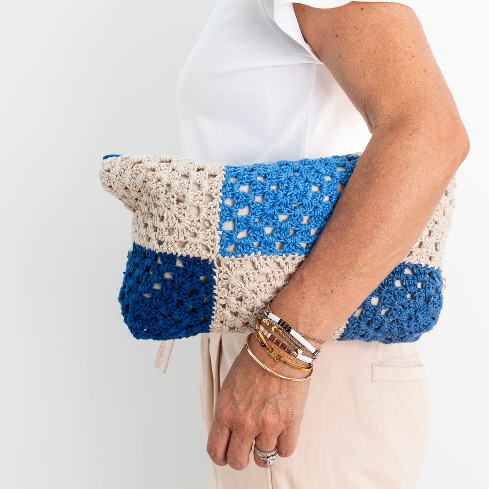 crochet clutch - repurposed granny blanket