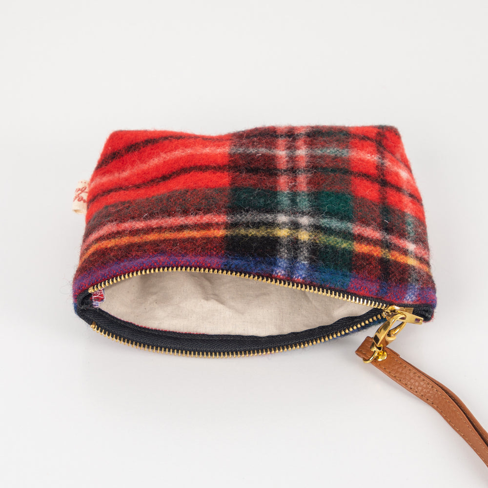 
                  
                    up-cycled blanket clutch
                  
                