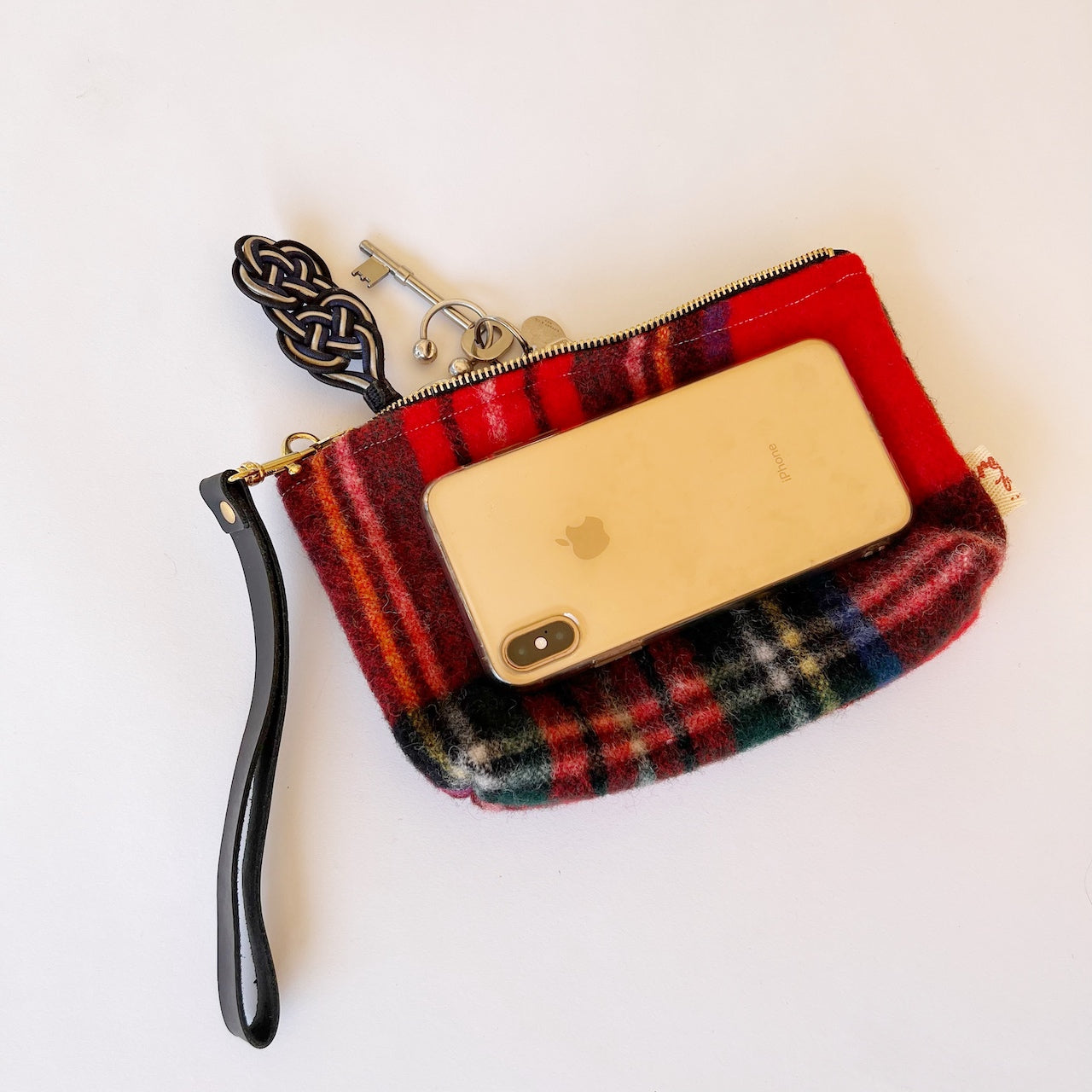 
                  
                    up-cycled blanket clutch
                  
                