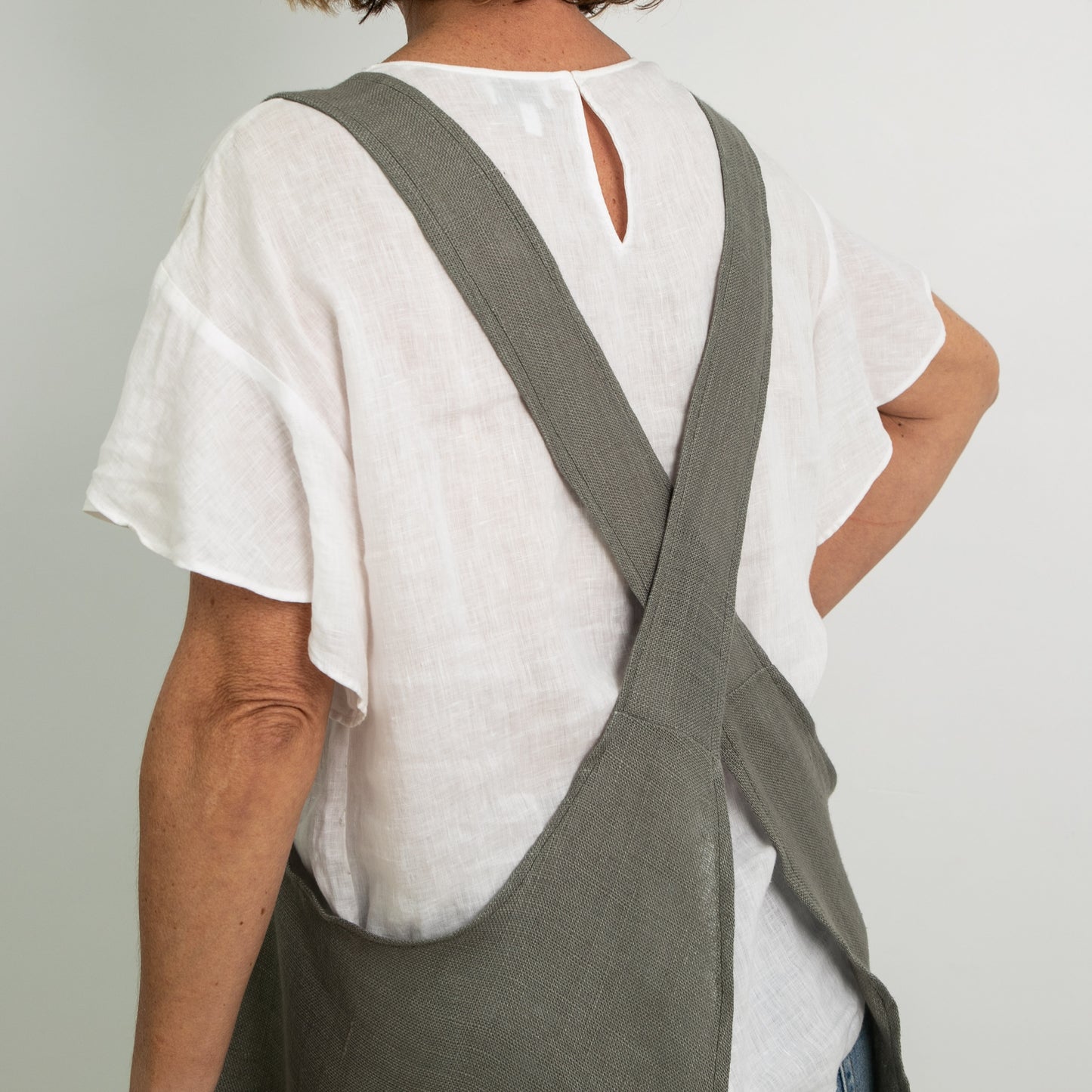 
                  
                    linen cross back apron
                  
                