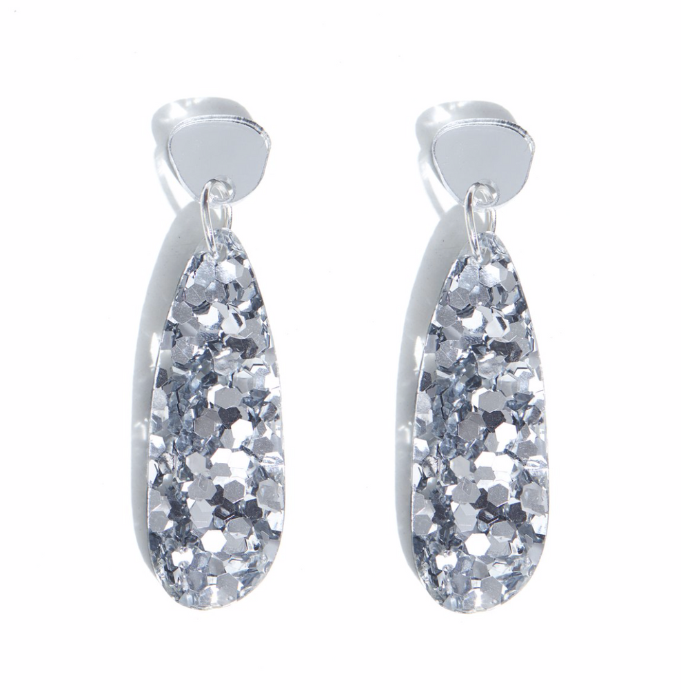 
                  
                    silver glitter drop earrings
                  
                